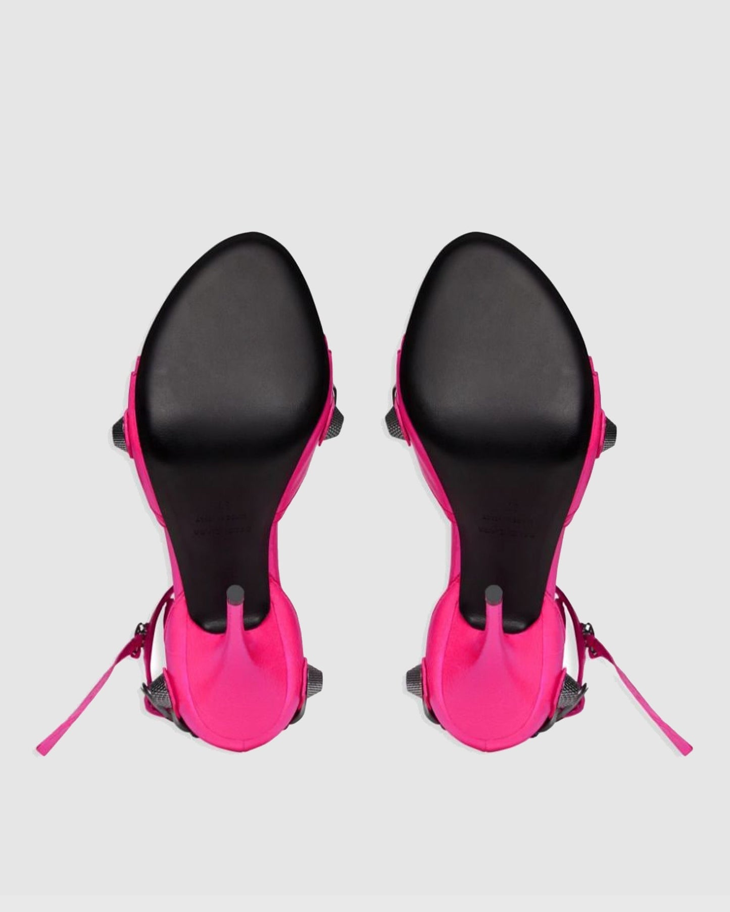 Afra Rivet Leather Strap Sandals In Hot Pink