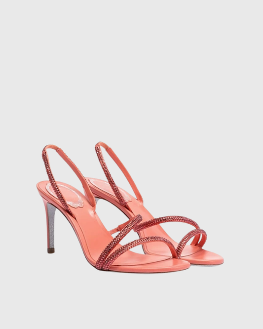 Aileen Rhinestore Slinkback Sandals In Pink