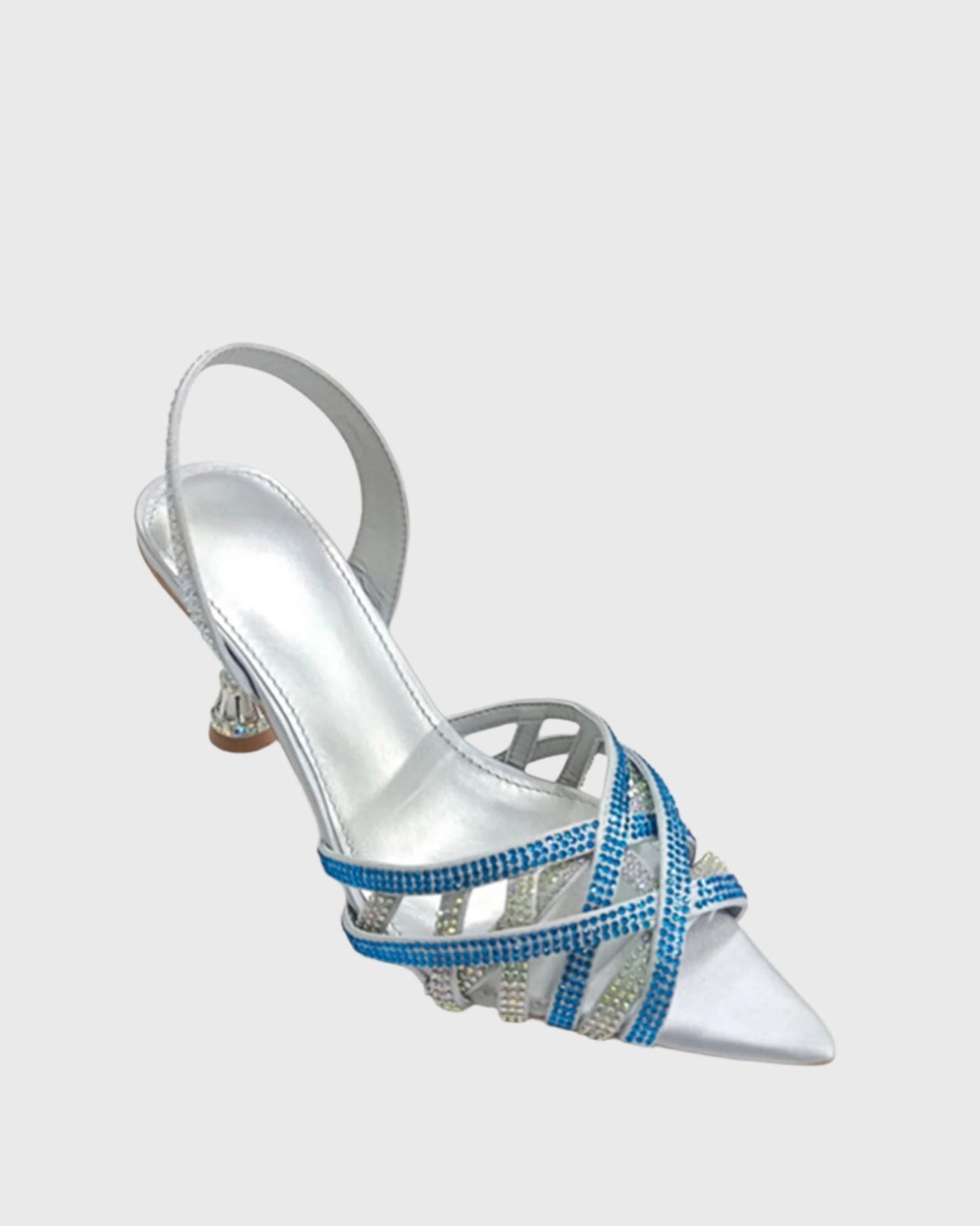 Alaina Rhinestone Woven Slingback Sandals