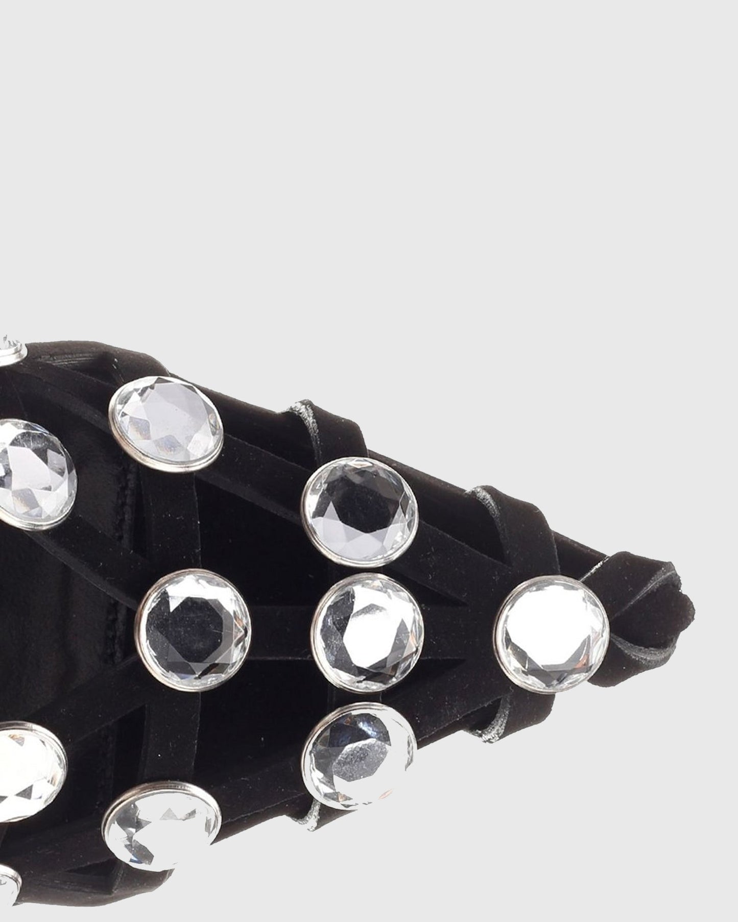 Alina Rhinestone Embellished Cutout Sandals In Black