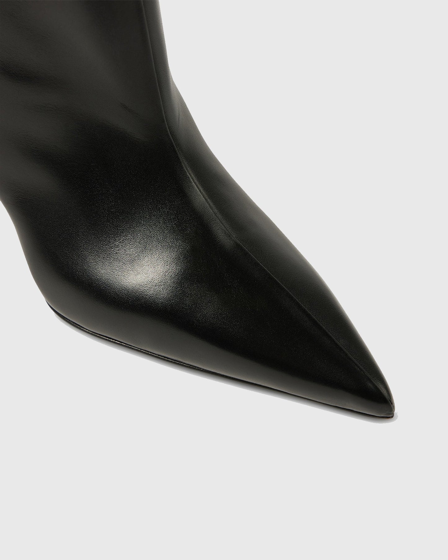 Alma Heterotypic Heel Leather Knee High Boots In Black