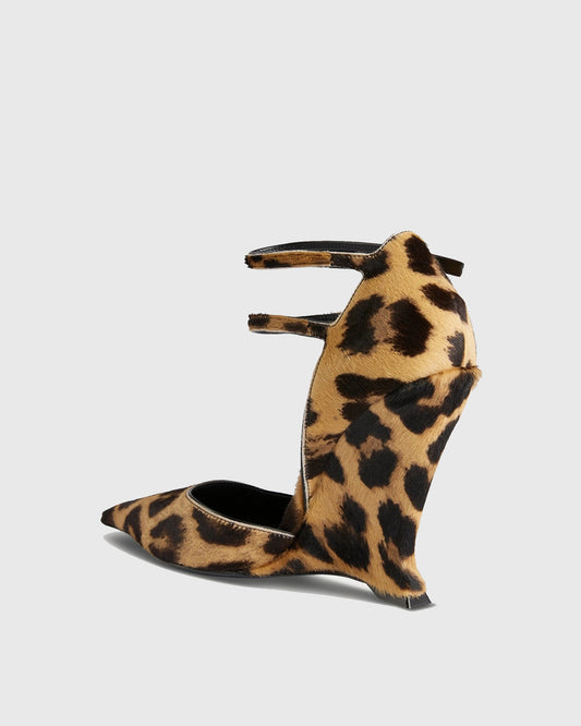 Amalia Leopard Print Wedge Pumps