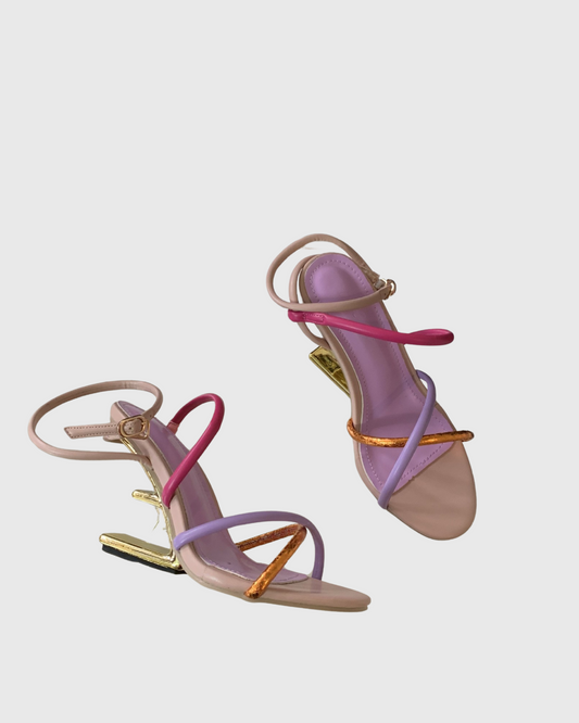 April Cross Strap Alien Slippers In Pink