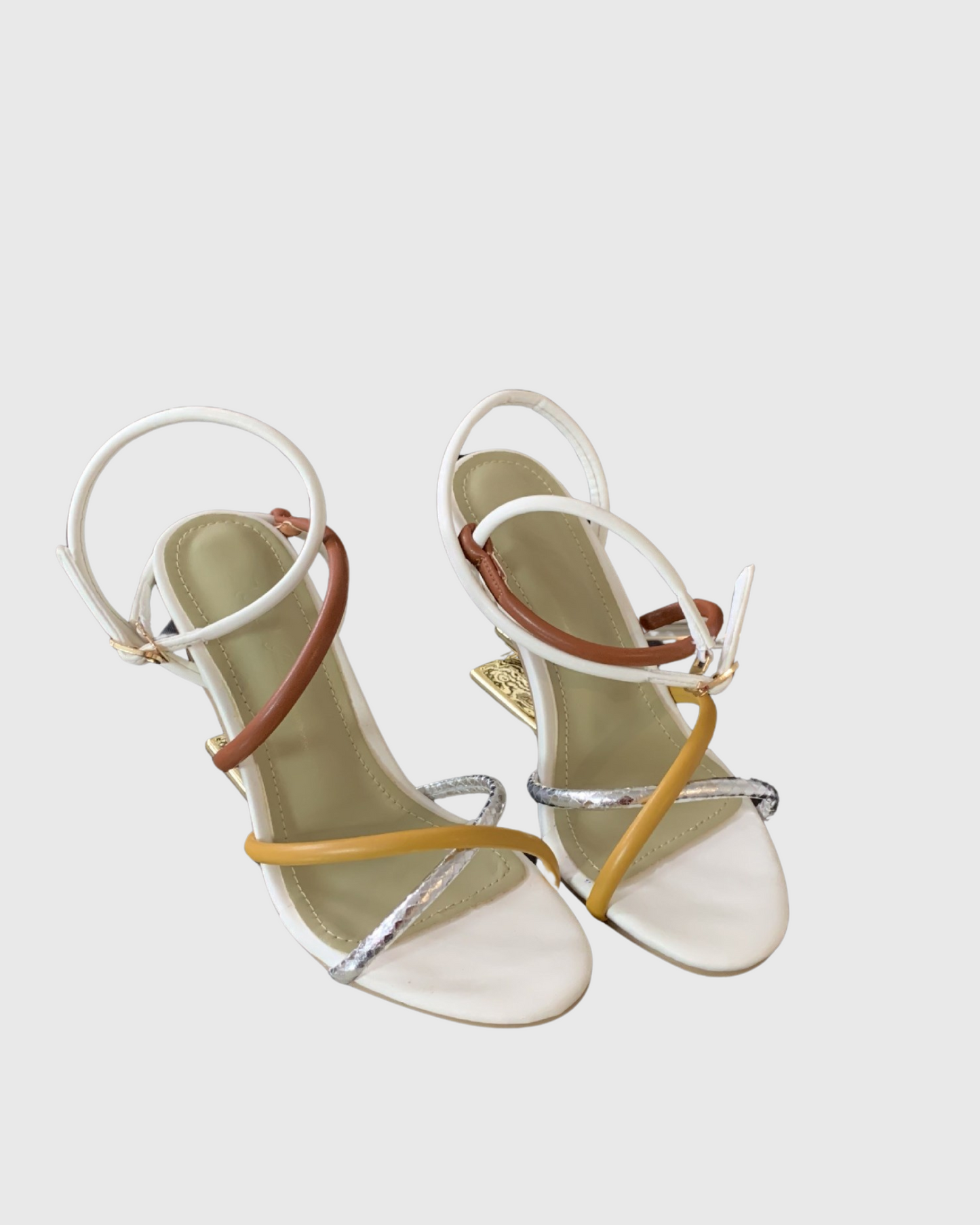 April Cross Strap Alien Slippers In White