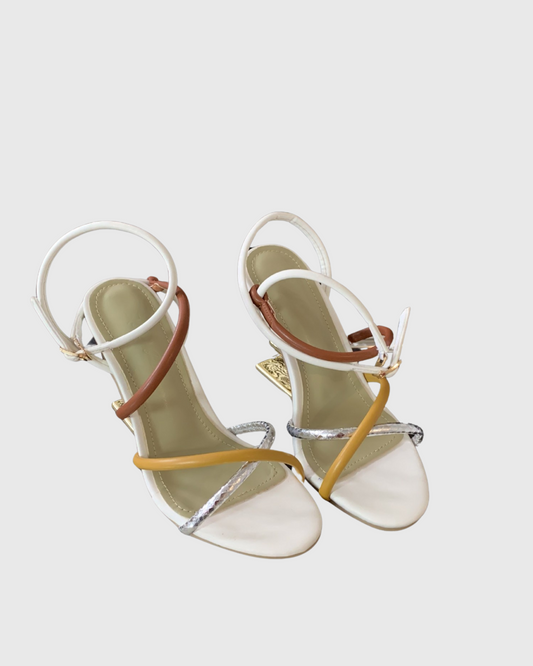 April Cross Strap Alien Slippers In White