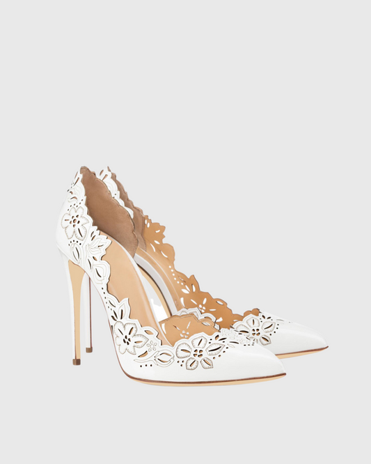 Ariya Cutout Pattern Pumps In White