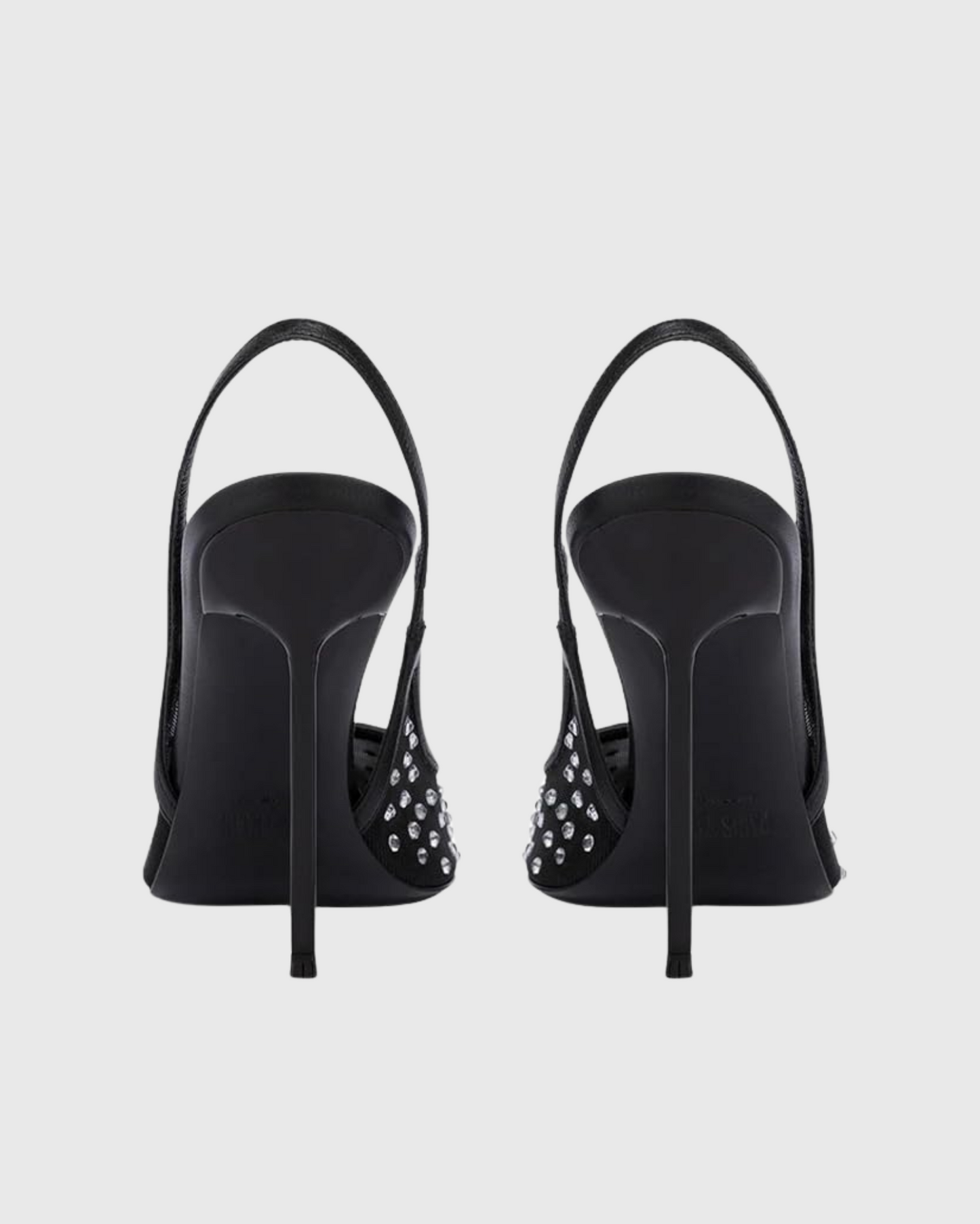 Arlene Rhinestone Slingback Mesh Pumps In Black