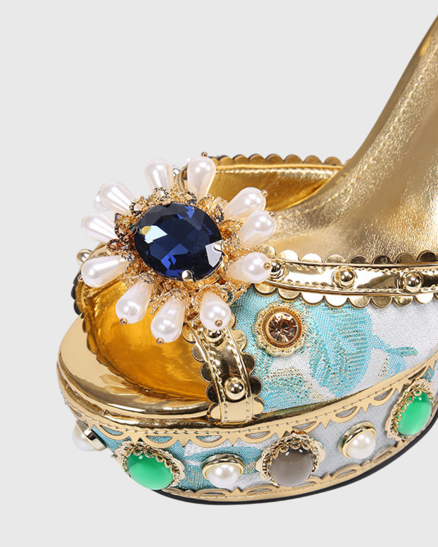 Armida Vintage Embellished Platform Sandals