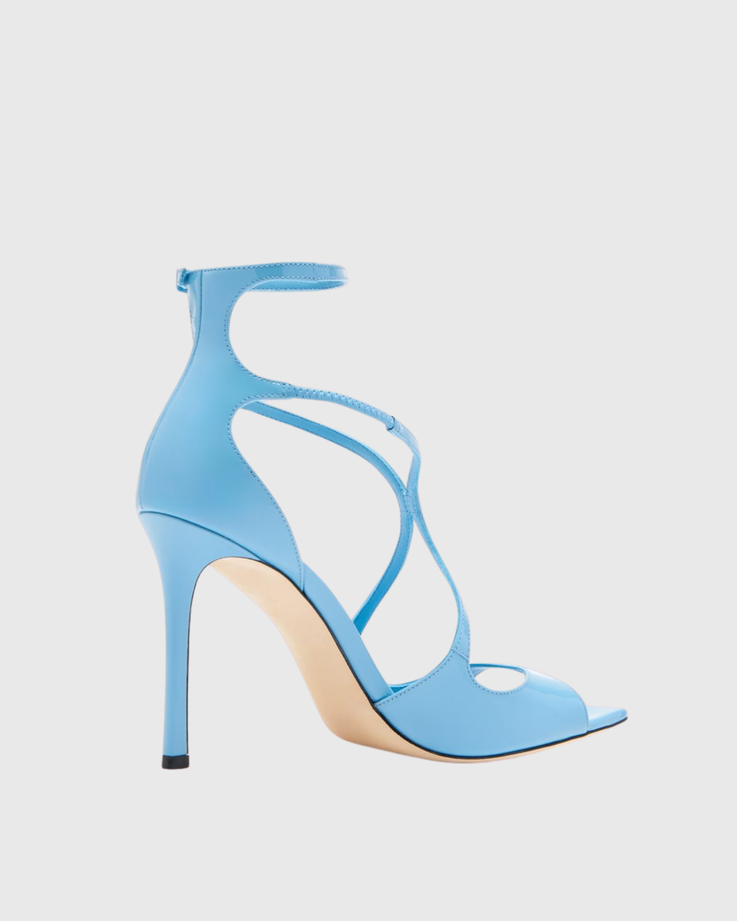 Aryana Patent Leather Strap Sandals In Sky