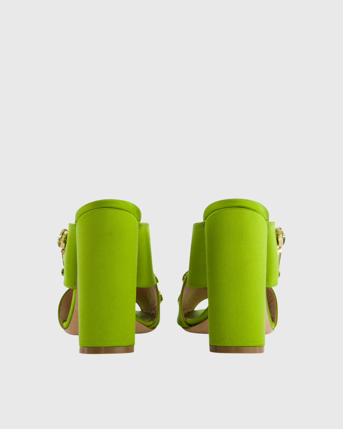 Ayden Diamond Satin Slippers In Olive