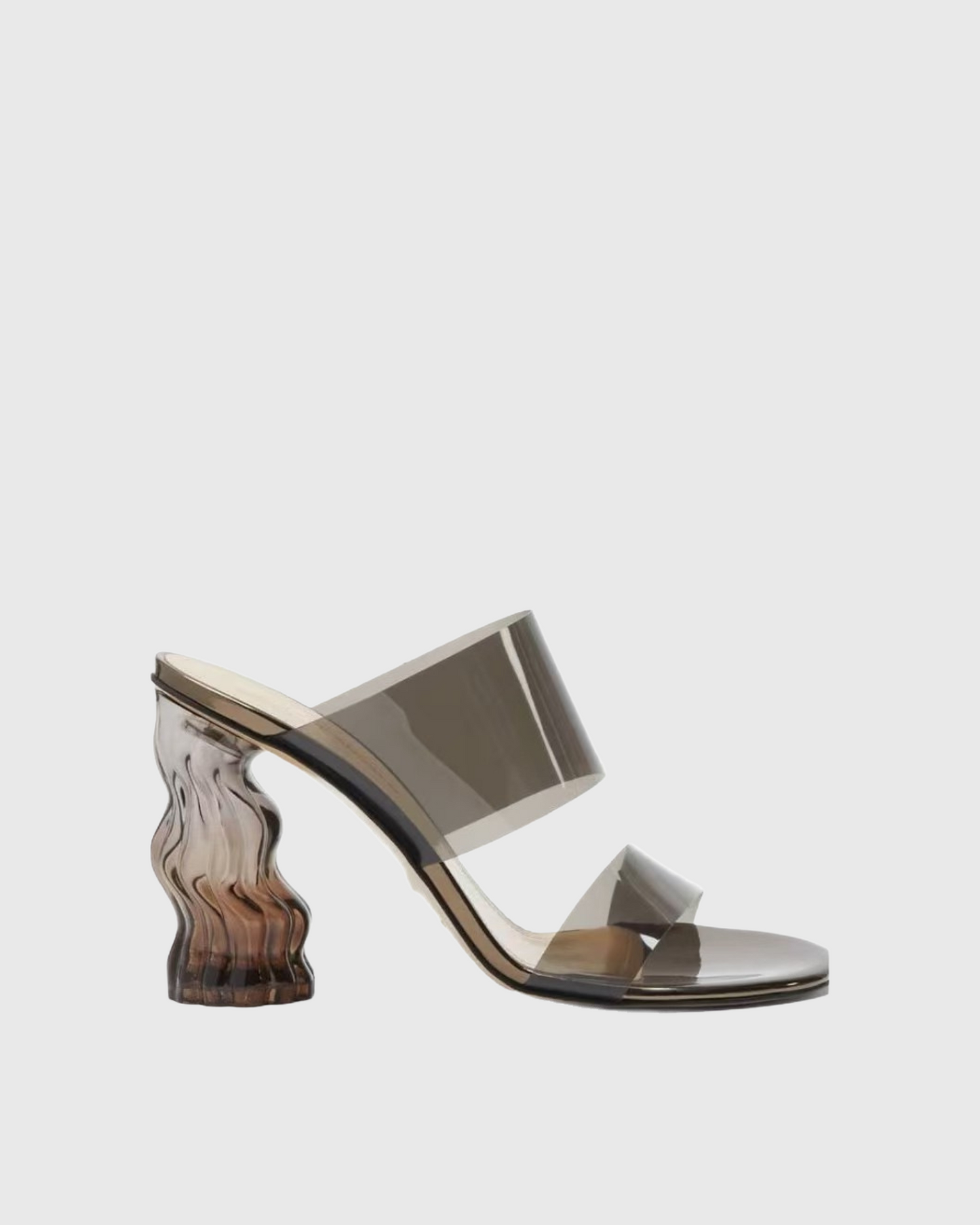 Babe Pvc Glass Heels In Grey