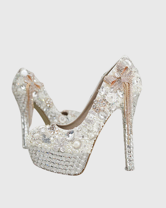Bea Pearl Platform Crystal Heels