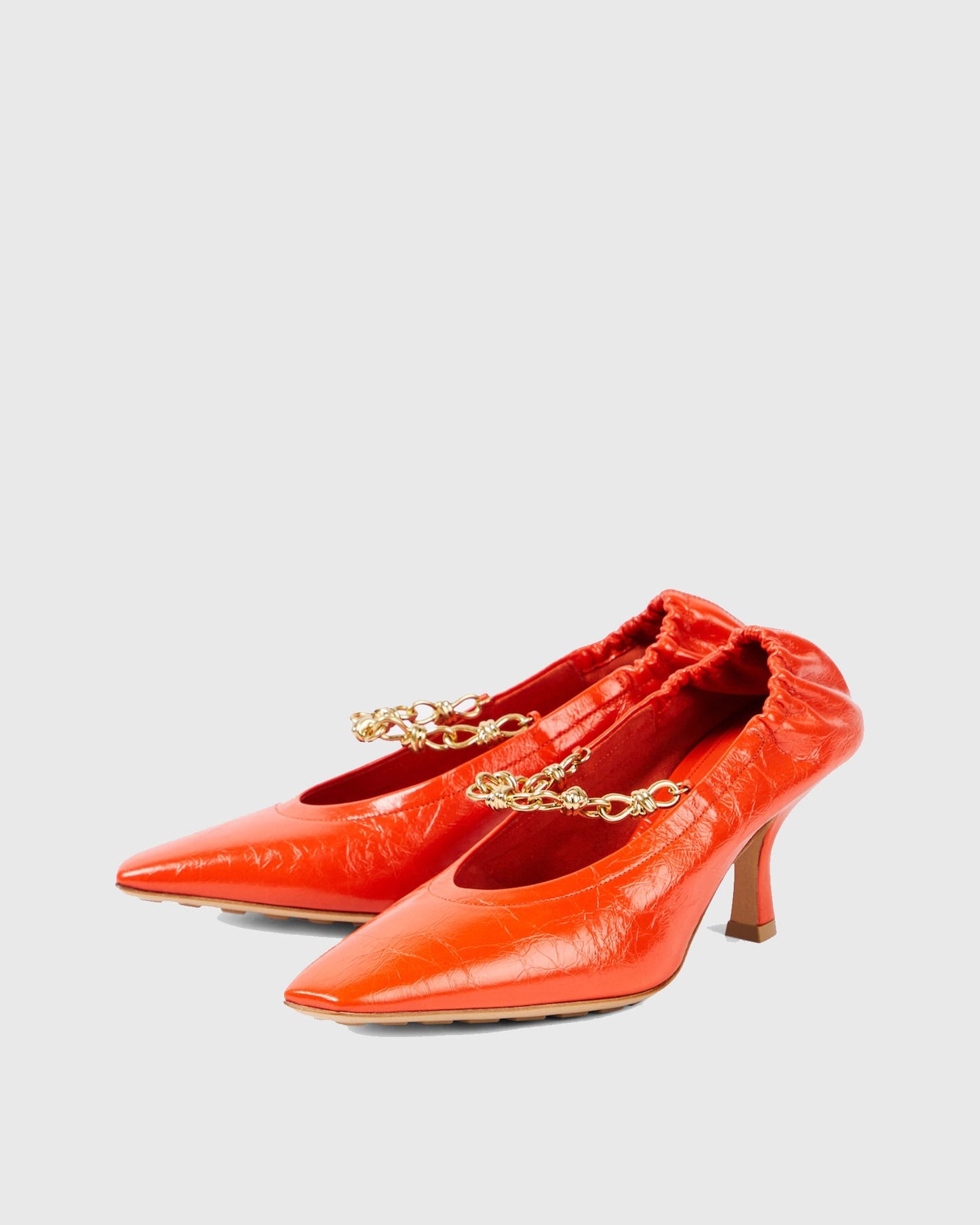 Bettina Chain Leather Pumps In Red