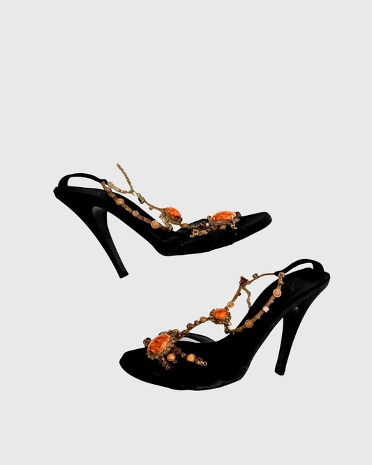 Cahir Vintage Gem T Strap Sandals