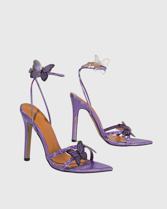 Carla Butterfly Strap Sandals In Purple