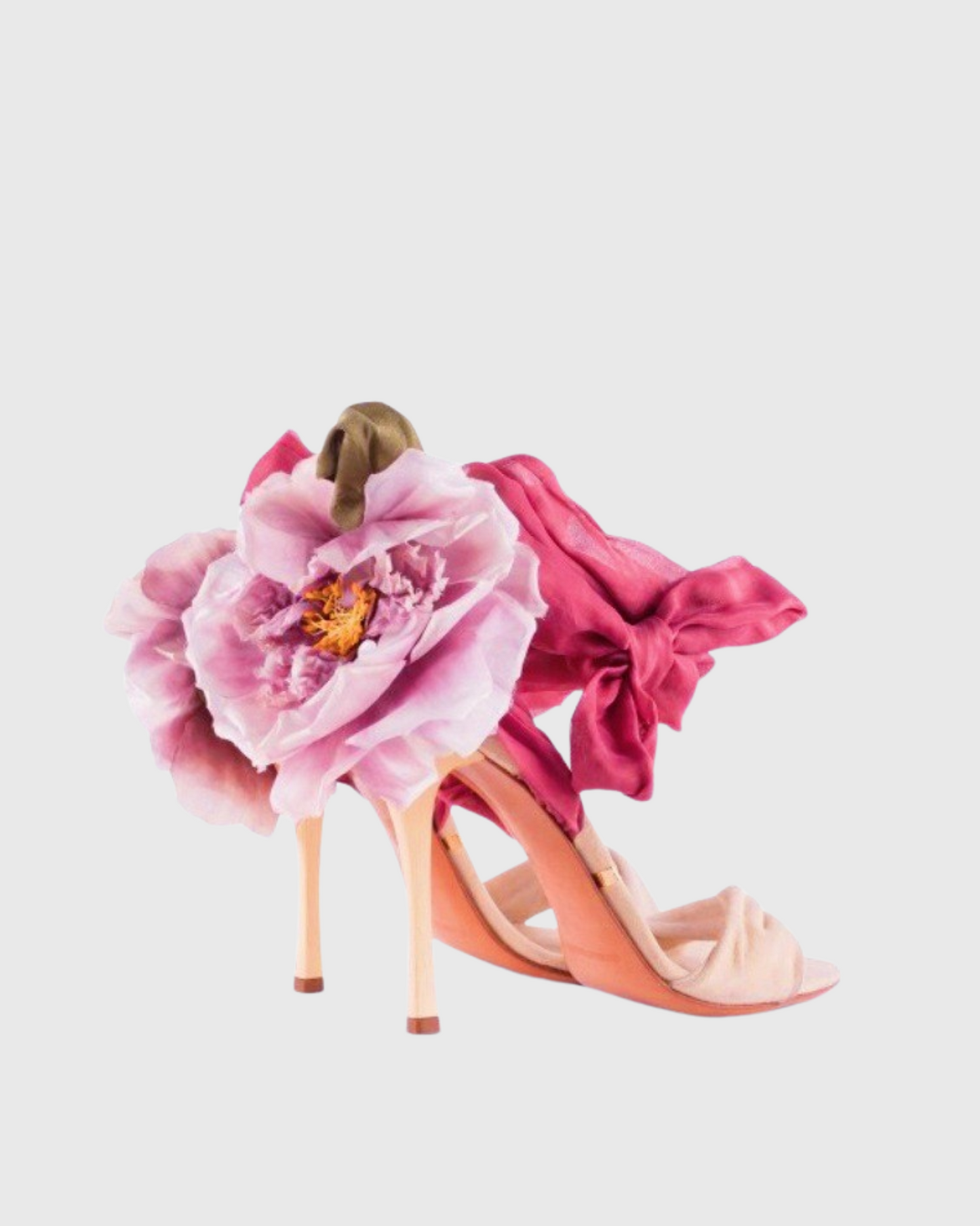 Casey Flower Lace Up Sandals In Pink