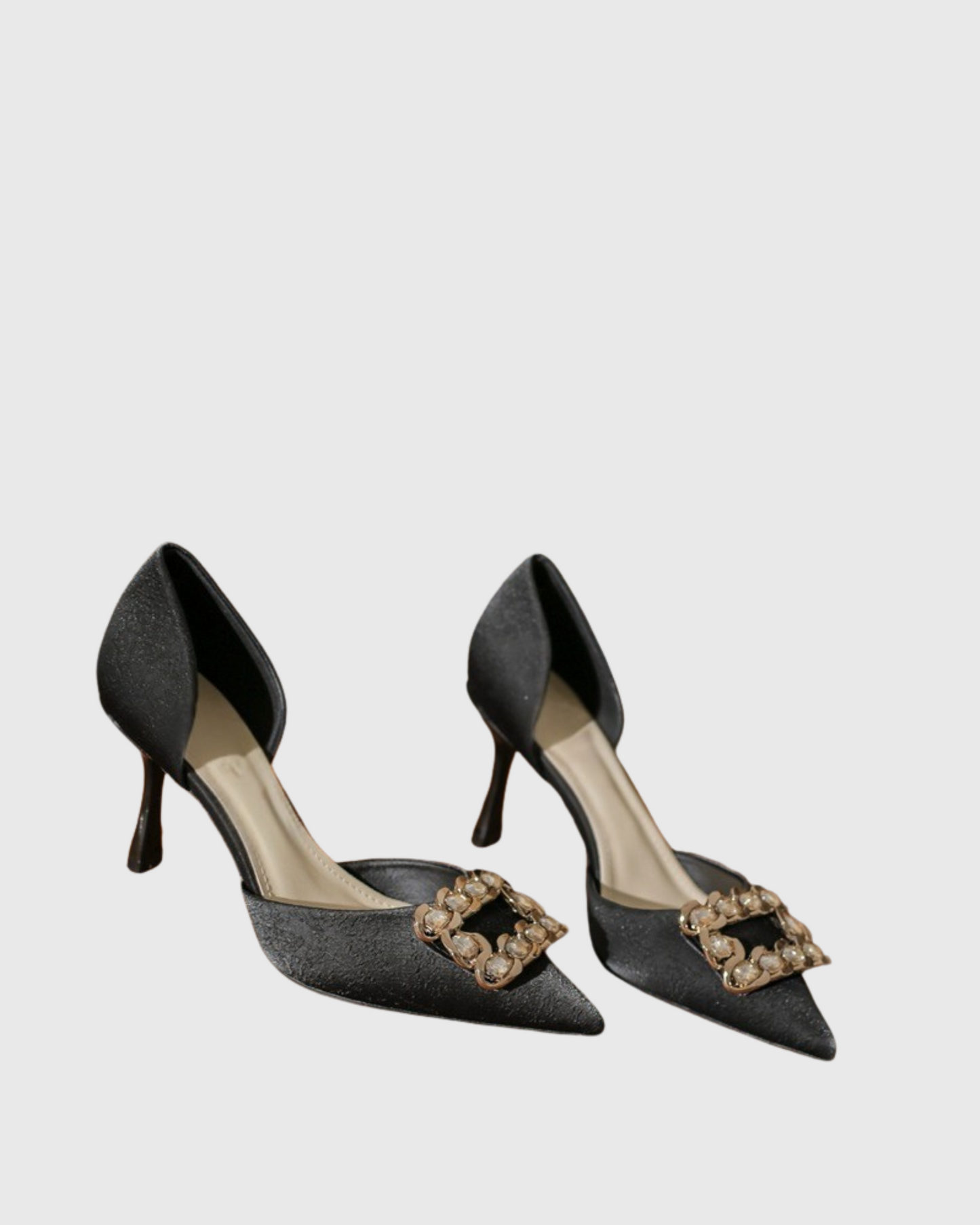 Cat Sparkle Rhinestone Pumps In Black