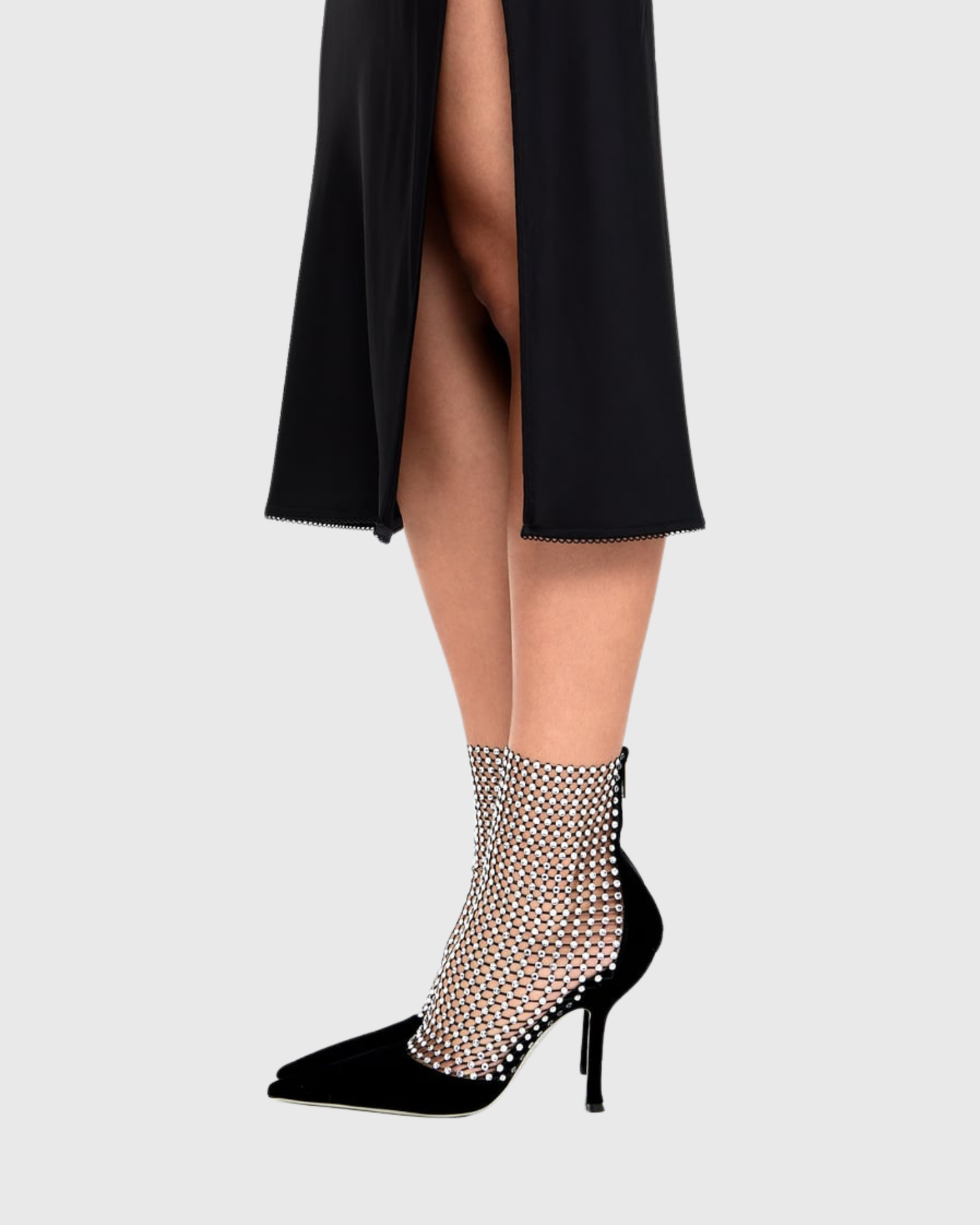 Cloe Rhinestone Embellished Fishnet Pumps