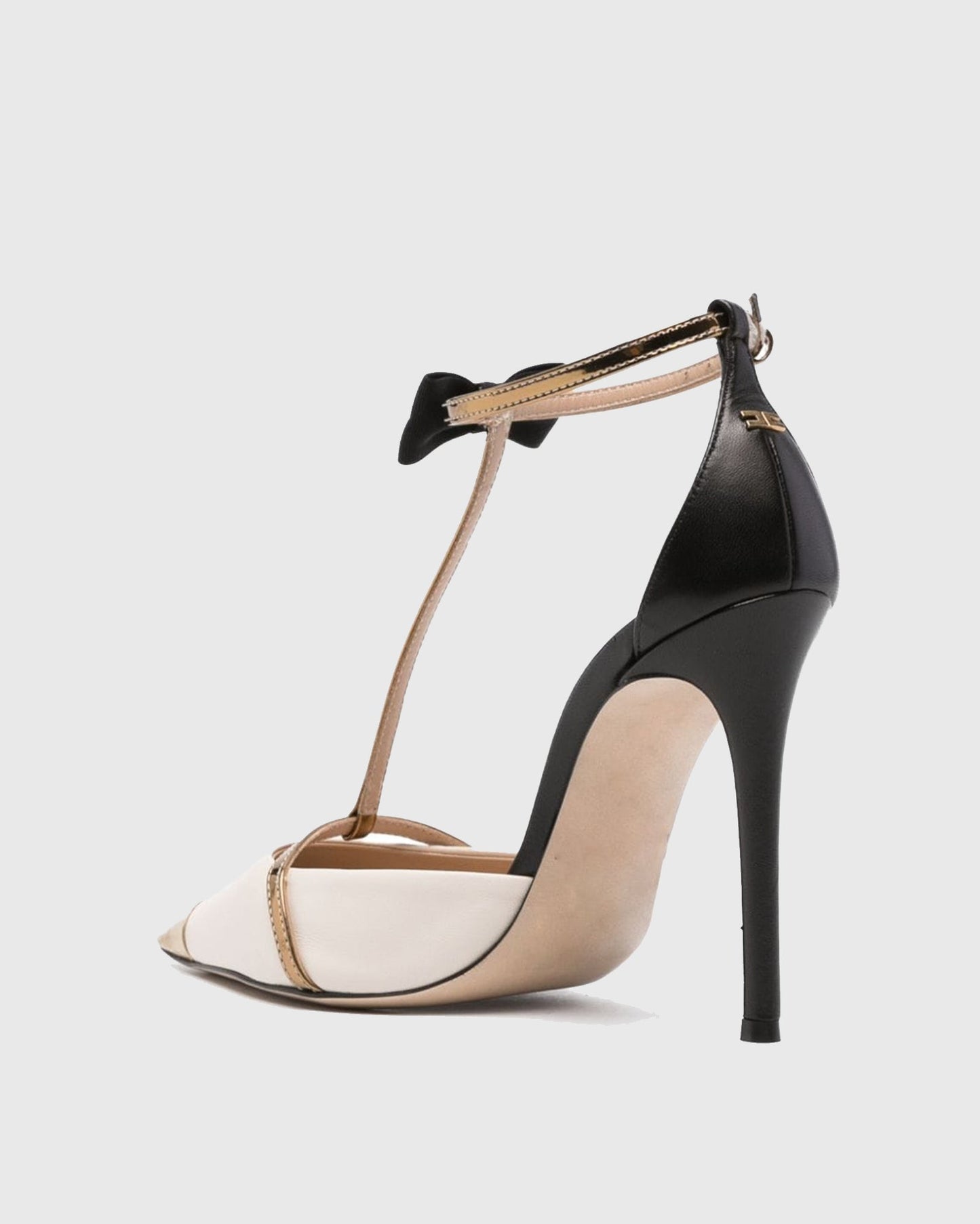 Colomba Bow Embellished Strap Pumps In White