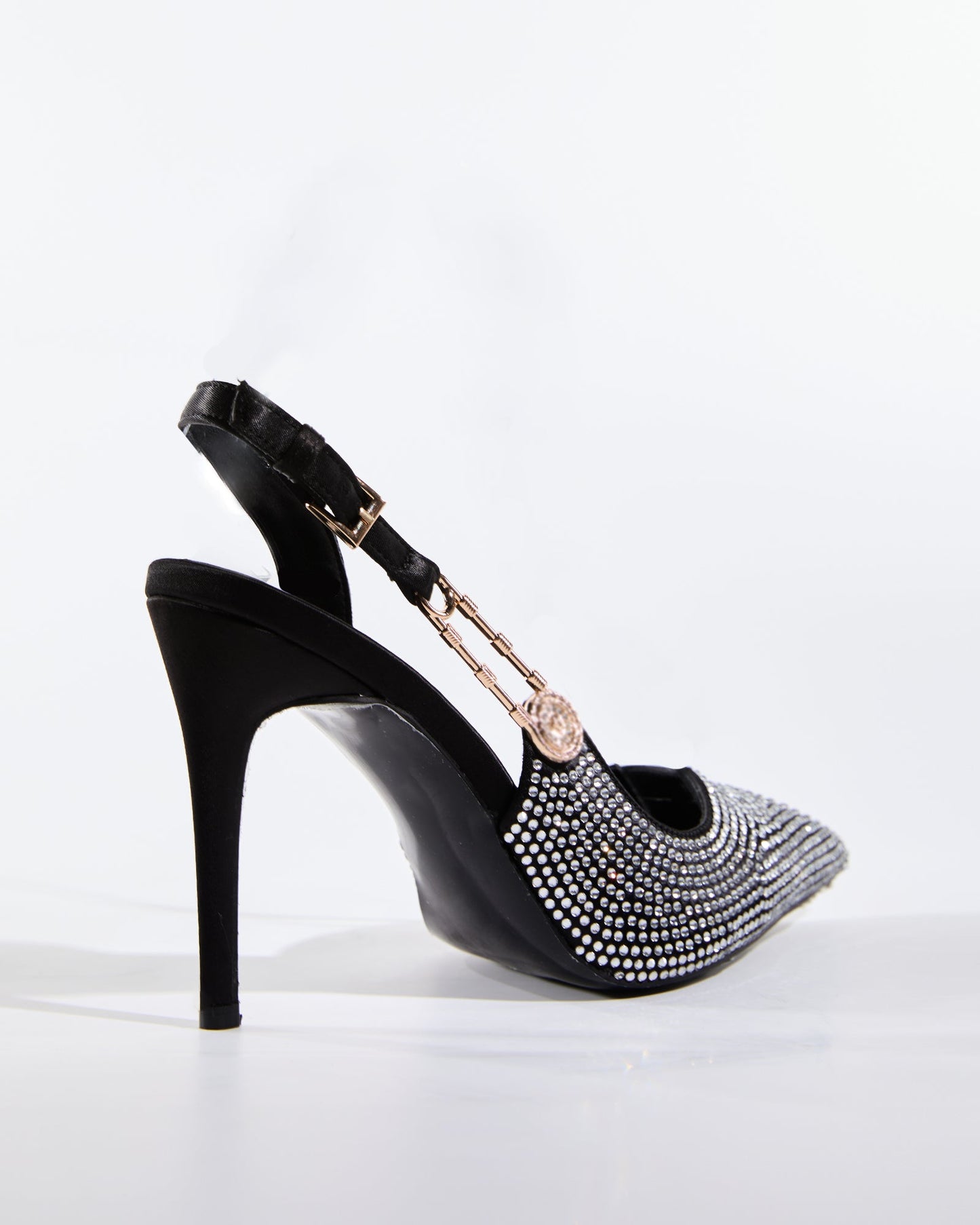 Costanza Rhinestone Embellished Slingback Pumps In Black