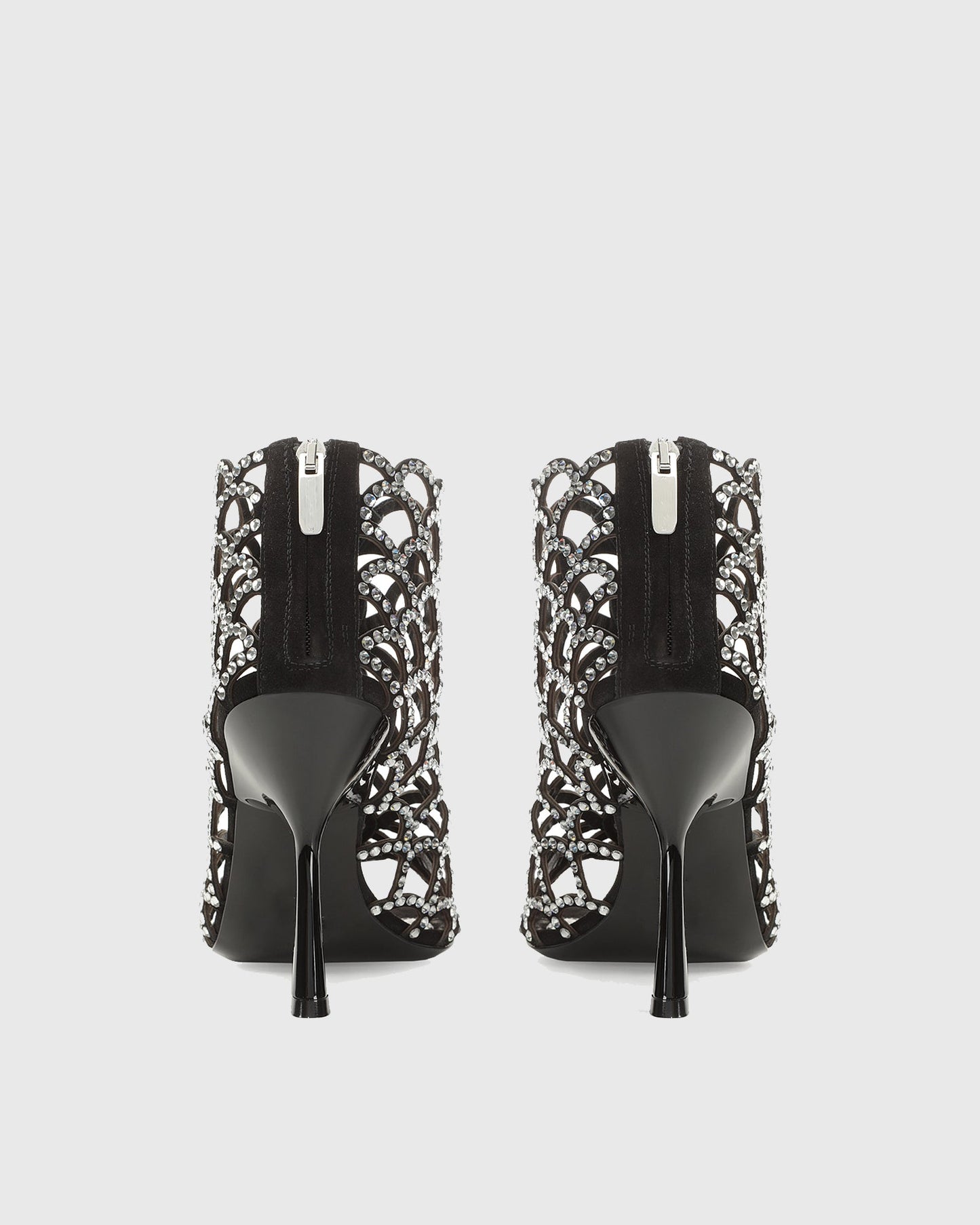 Dafne Rhinestone Embellished Cutout Sandals In Black