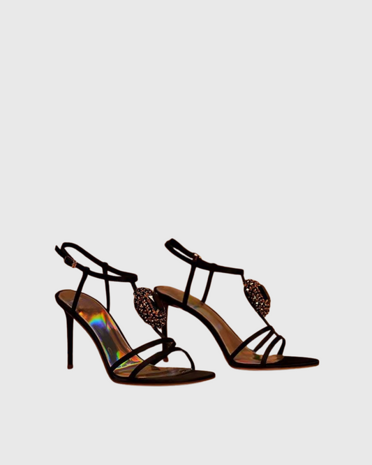 Dafni Gem Embellished Strap Sandals In Black