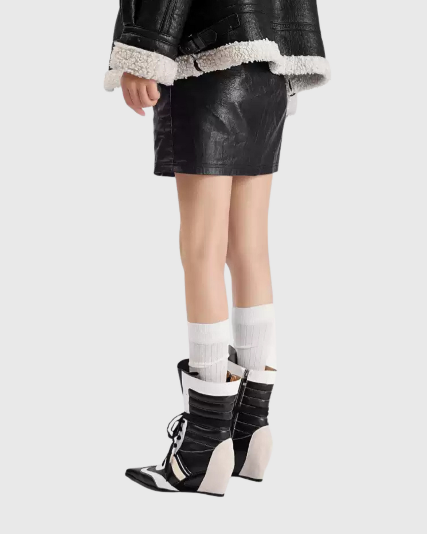 Dai Lace Up Wedge Boxing Boots In Black