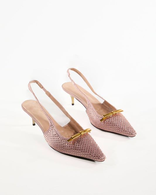 Dakotat Rhinestore Slingback Pumps In Pink