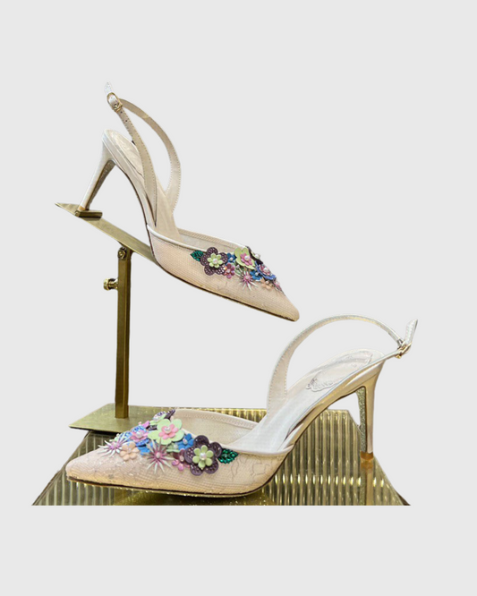 Dalia Flower Slingback Pumps