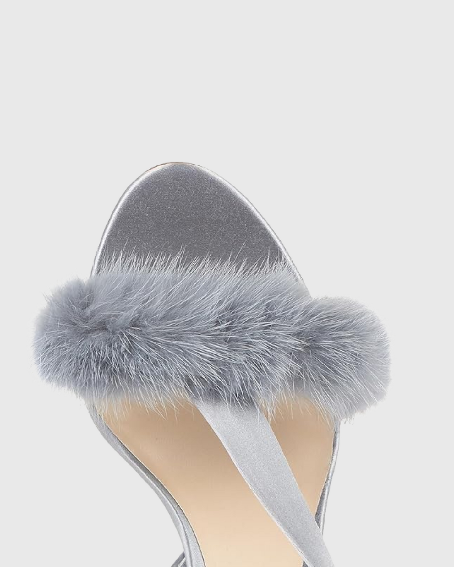 Devin Faux Fur Slingback Sandals In Blue