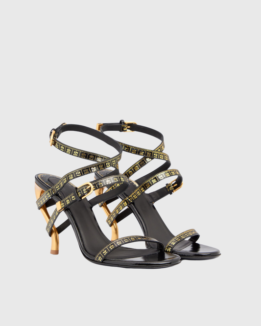 Eastyn Ruler Strap Sandals In Black