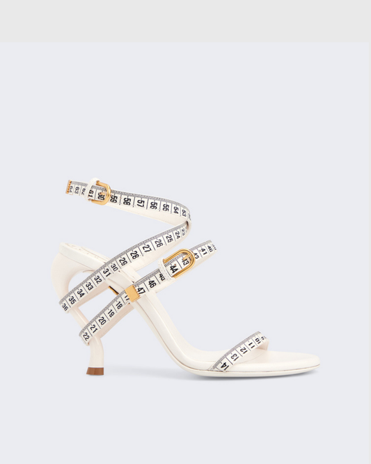 Eastyn Ruler Strap Sandals In White