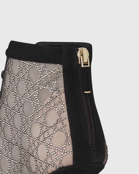 Eine Lace Up Sparkle Ankle Boots In Black