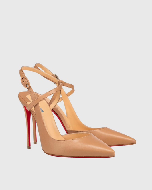 Eini Strap Leather Pumps In Beige