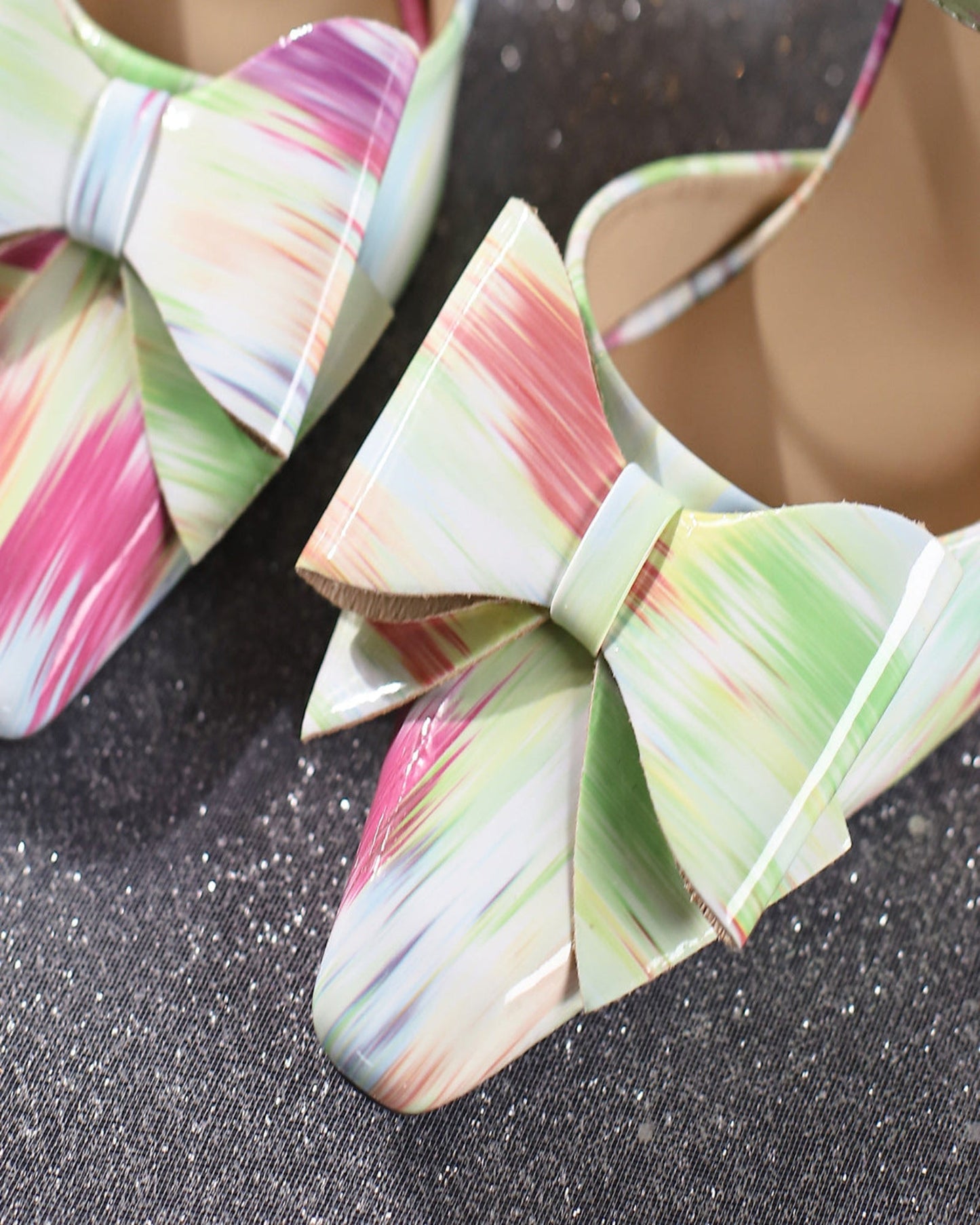 Elena Paint Strap Pumps In Multi