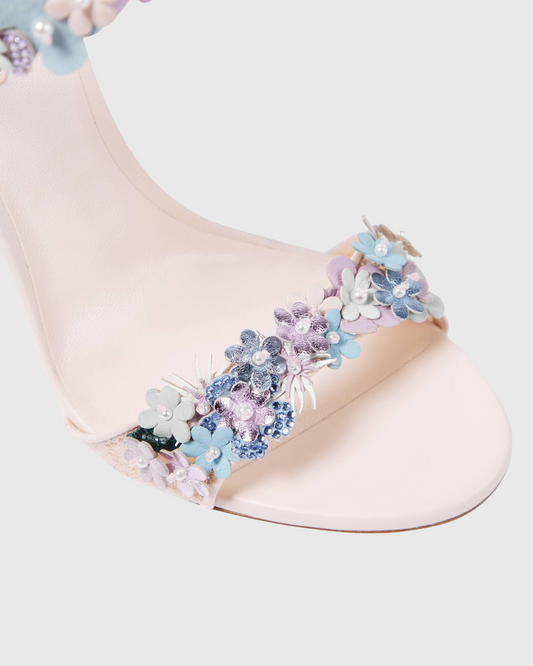 Elisa Multicolor Flower Embellished Lace Up Sandals