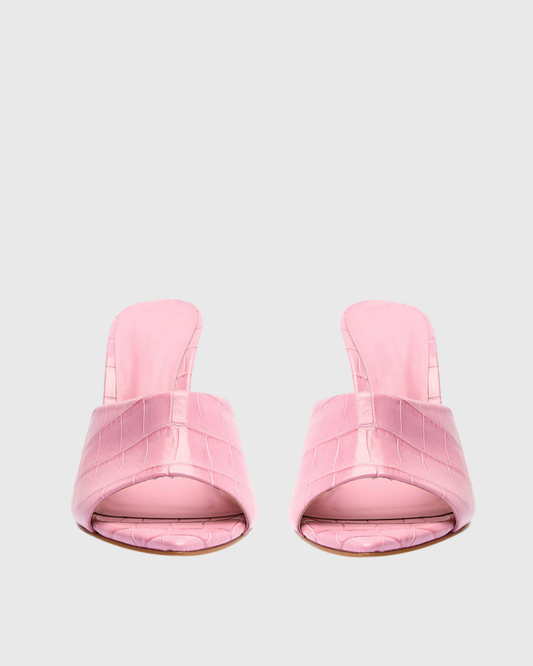 Ellie Texture Wedge Slippers In Pink