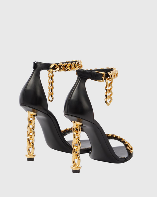 Elsie Chain Strap Sandals In Black