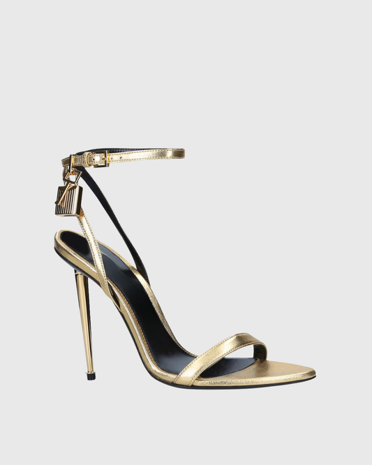 Elsie Metallic Strap Sandals In Gold