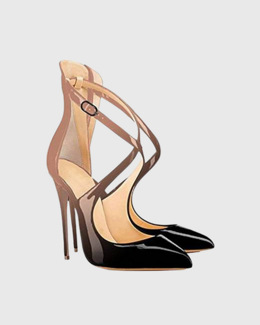 Evelina Cross Strap Pumps In Gradient Color