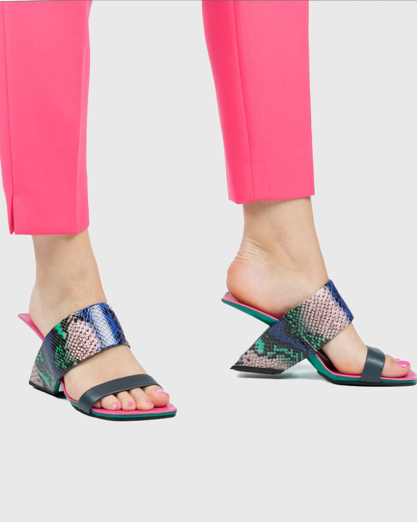 Fabia Snake Print Wedge Sandals