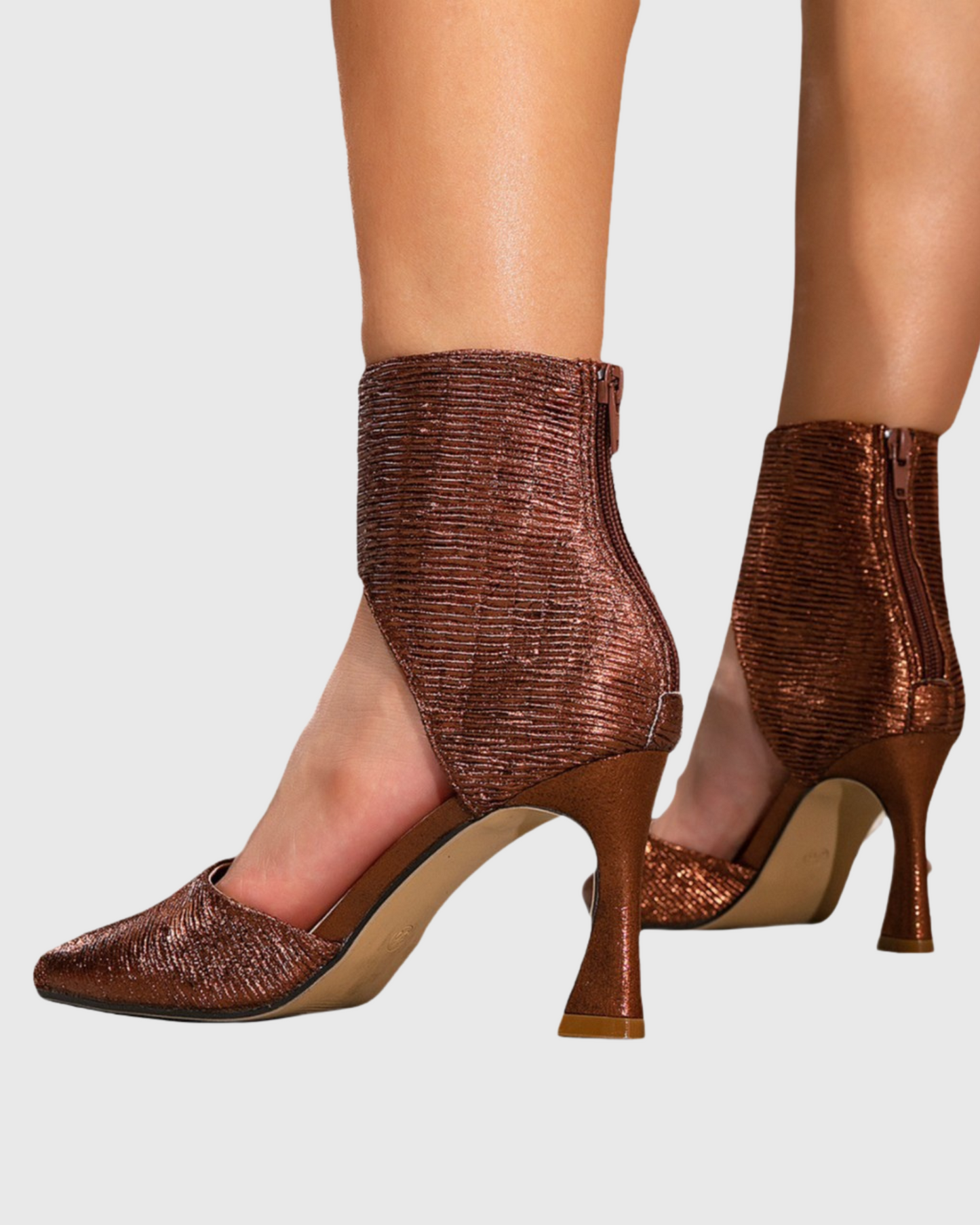 Fadila Sparkle Ankle Strap Pumps