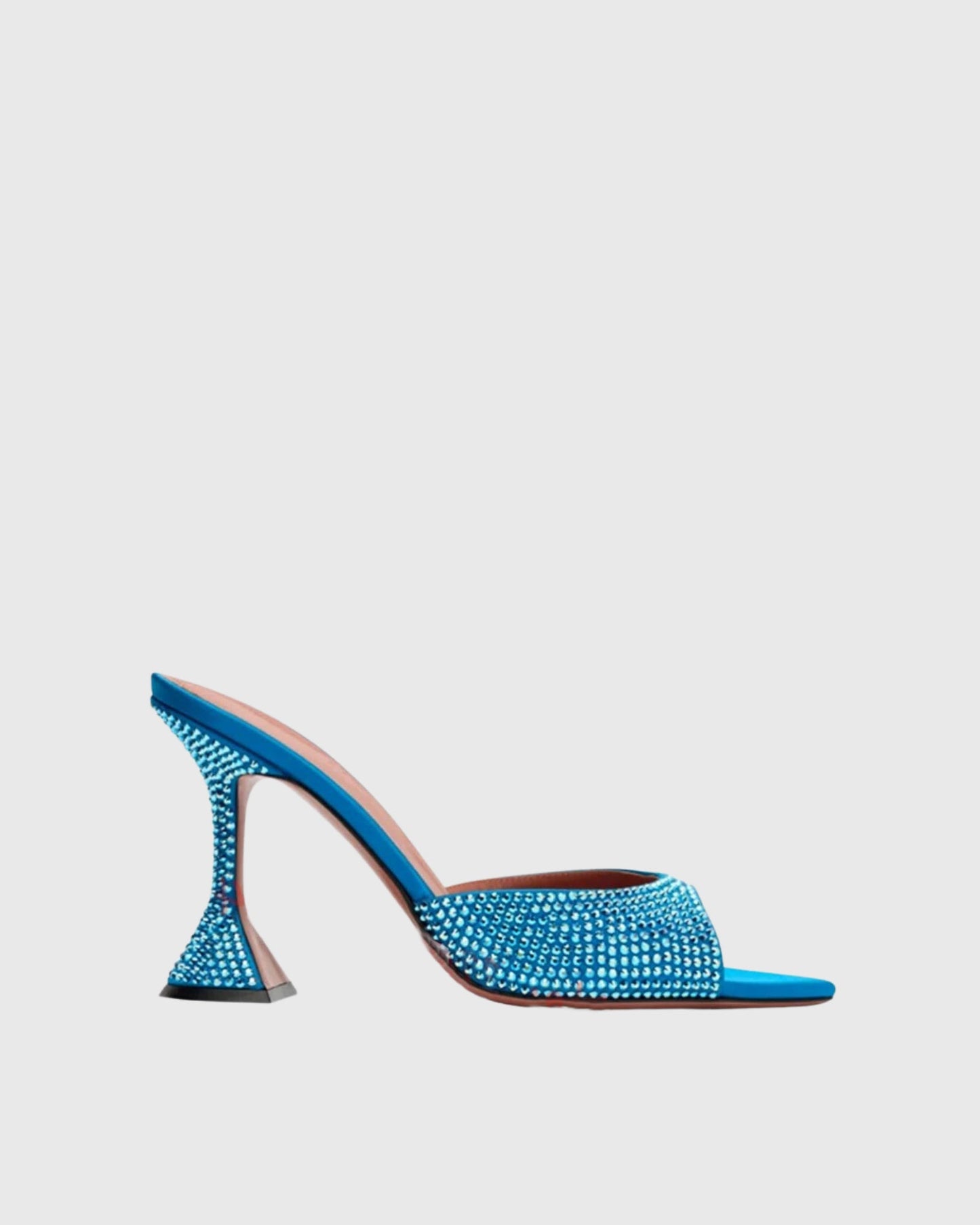 Fedora Rhinestone Flared Heels In Blue