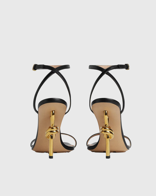 Fiamma Metal Knot Sandals In Black