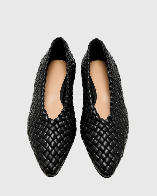 Filippa Woven Ballet Flats In Black