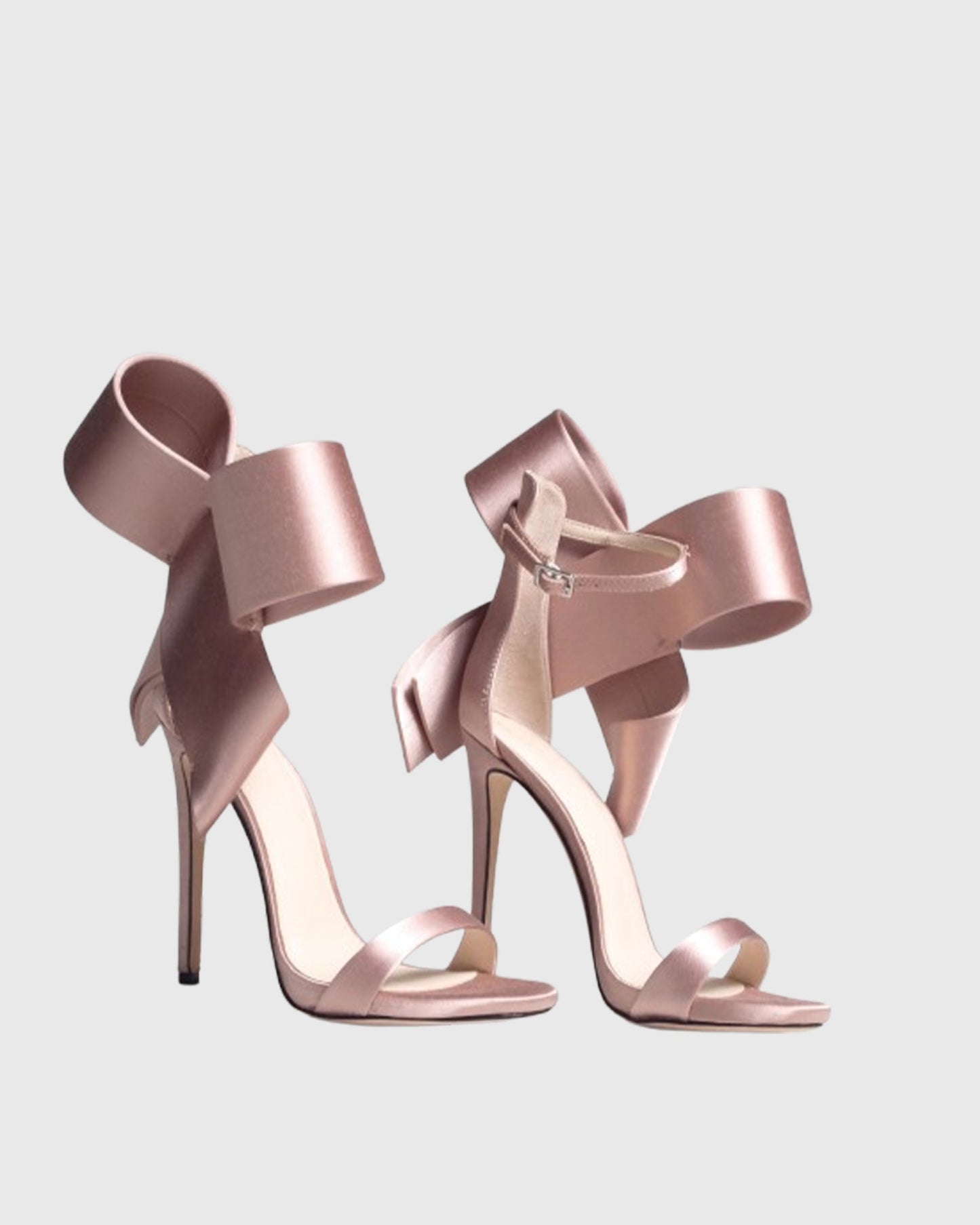 Fioralba Bow Satin Strap Sandals In Pink