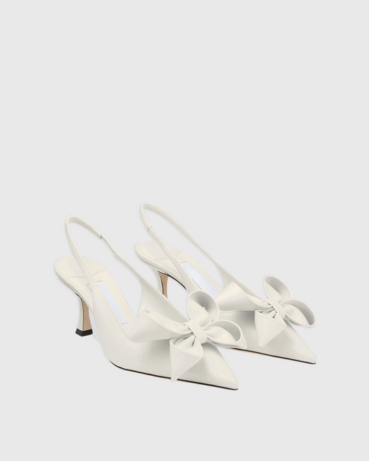 Flo Flower Slingback Pumps In White