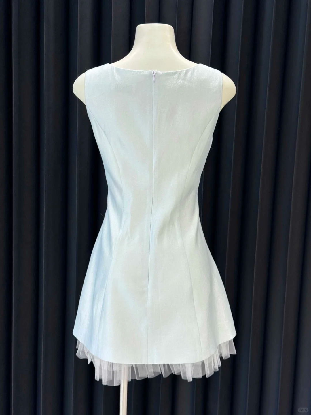 Pretty A Line Square Pale Blue Satin Tulle Short Homecoming Dress,Vacation Dress,Summer 17th Birthday Dress GG4644