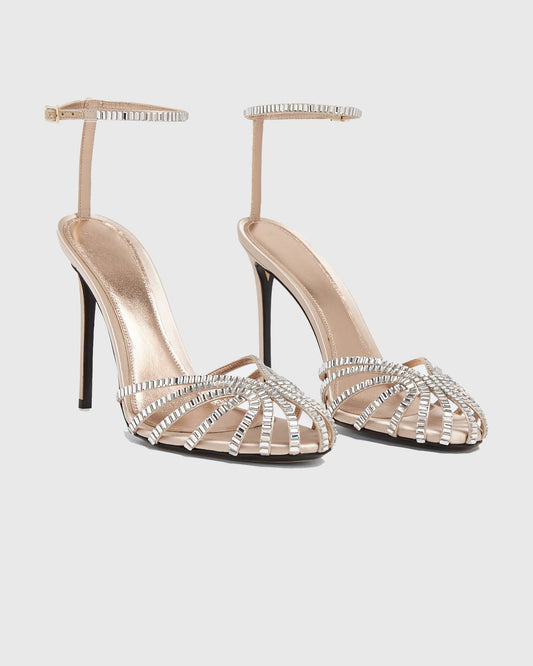 Giannina Rhinestone Embellished Cage Sandals