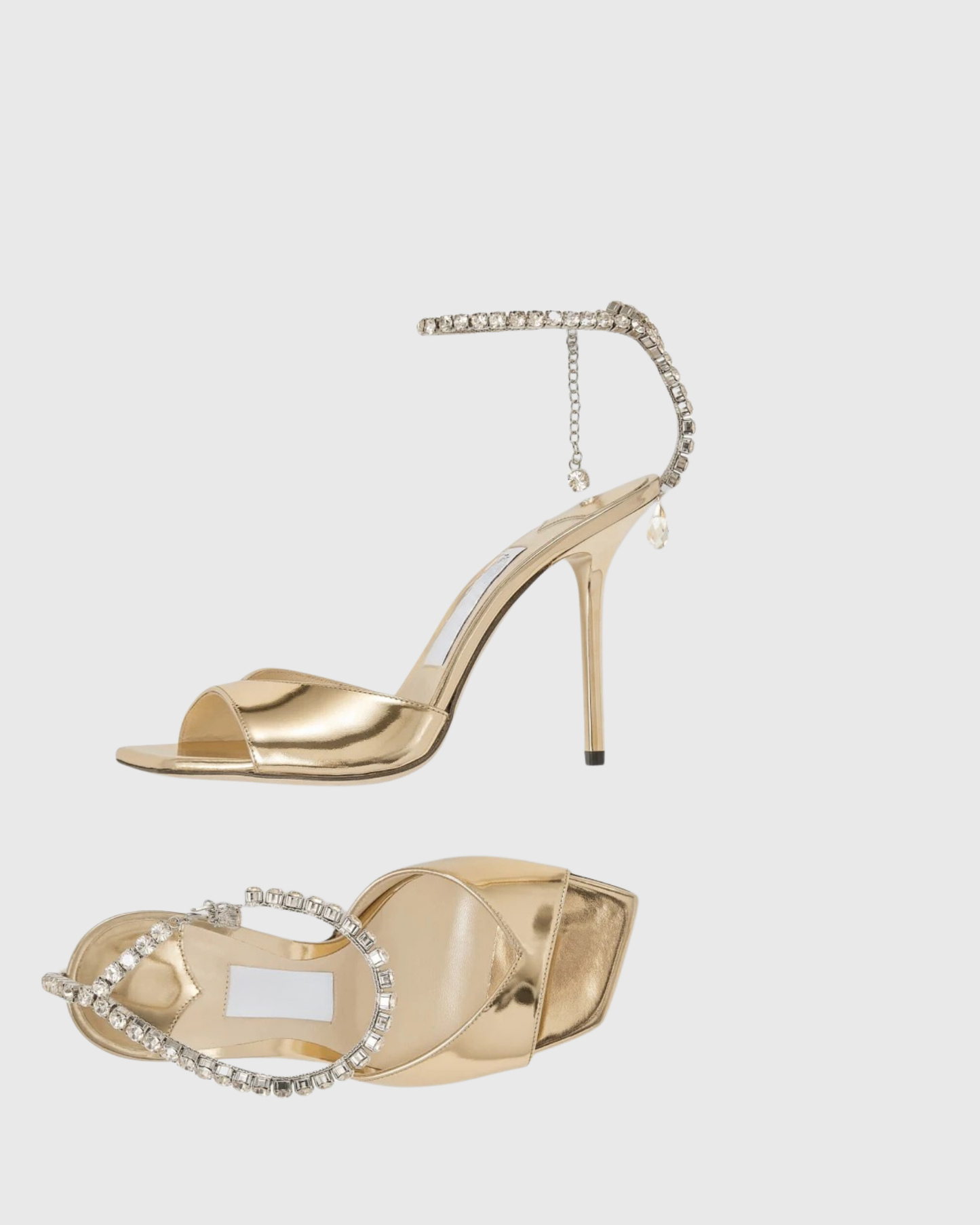 Gilberta Metallic Rhinestone Strap Sandals In Gold